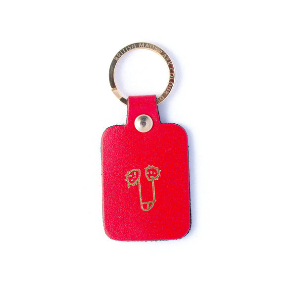 Willy Leather Key Fob - Red