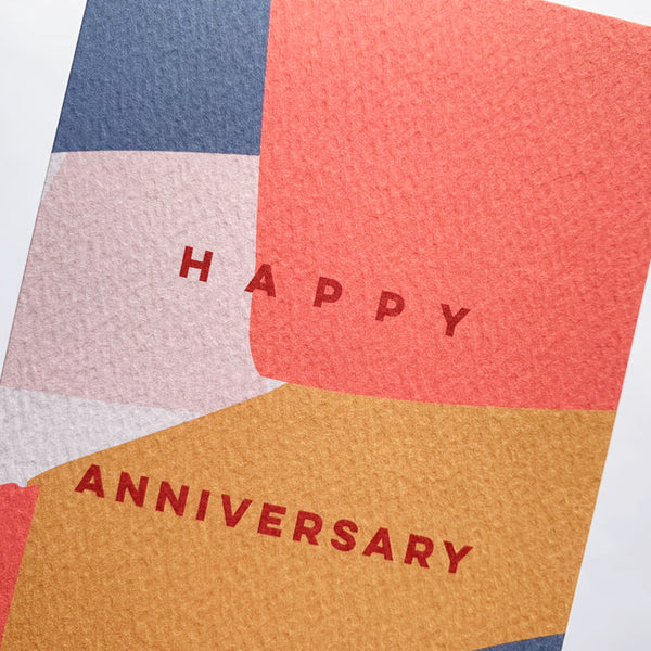 Happy Anniversary Overlay Shapes Card