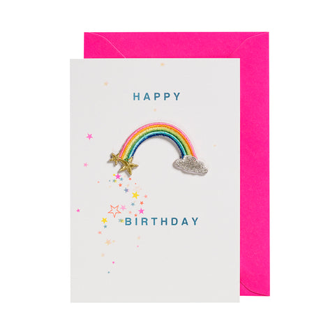 Iron On Patch Card - Birthday Rainbow