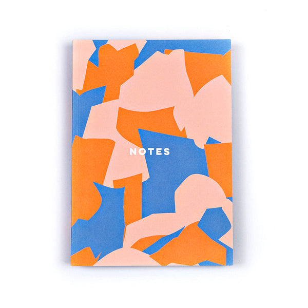 Lay Flat A5 Notebook - Orange Overlay Shapes - The Completist