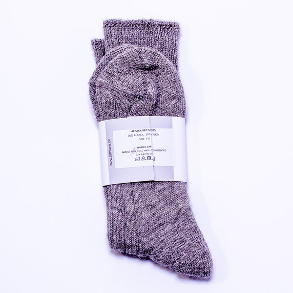 Alpaca Bed Socks - Grey (Mens)
