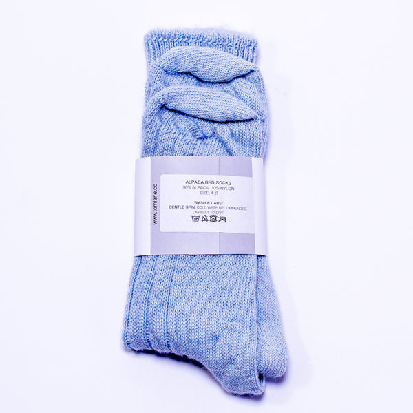 Alpaca Bed Socks - Pale Blue
