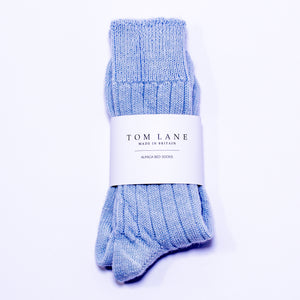Alpaca Bed Socks - Pale Blue